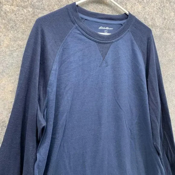 Eddie Bauer Shirt Men's Large Adult Blue Tee Outdoors Polyester Logo - Picture 4 of 12